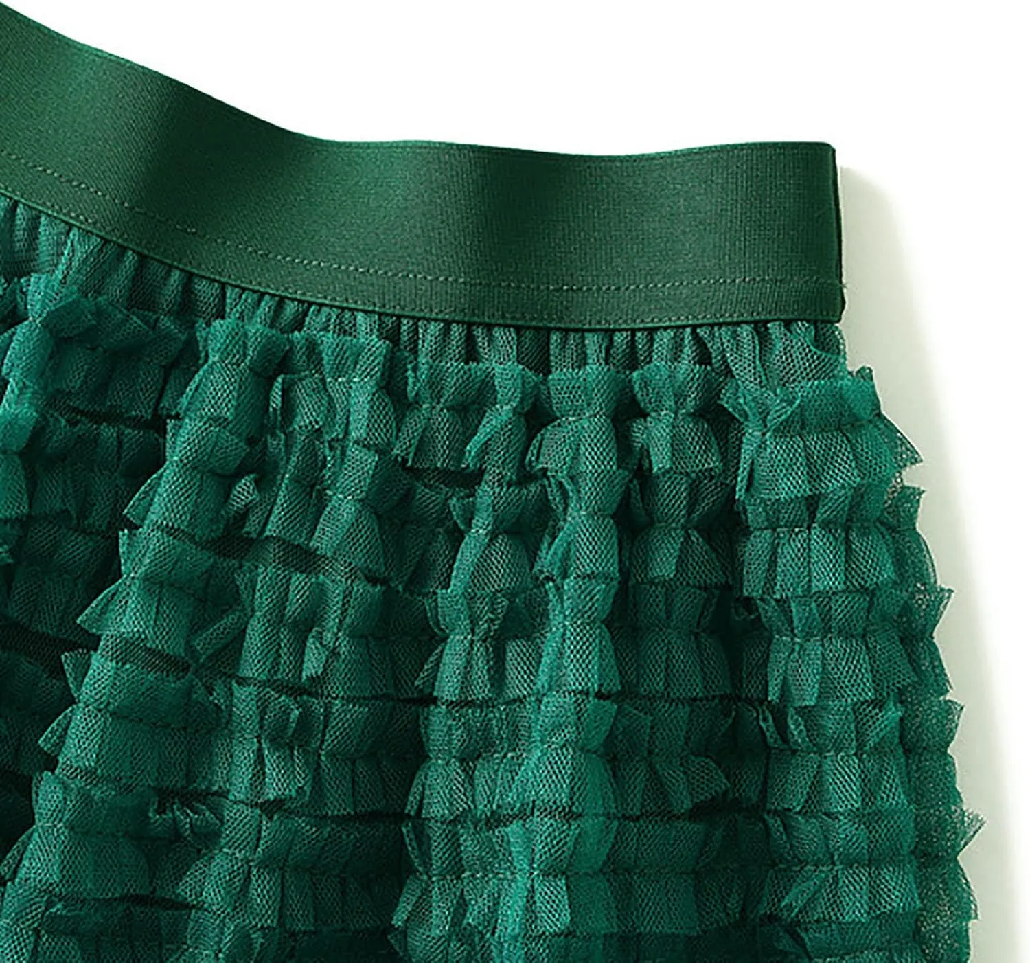 Skirts for Women Summer Flowy Tulle A-Line Cake Skirt Fashion Layered Midi Mesh Skirt Elastic High Waist Skirts