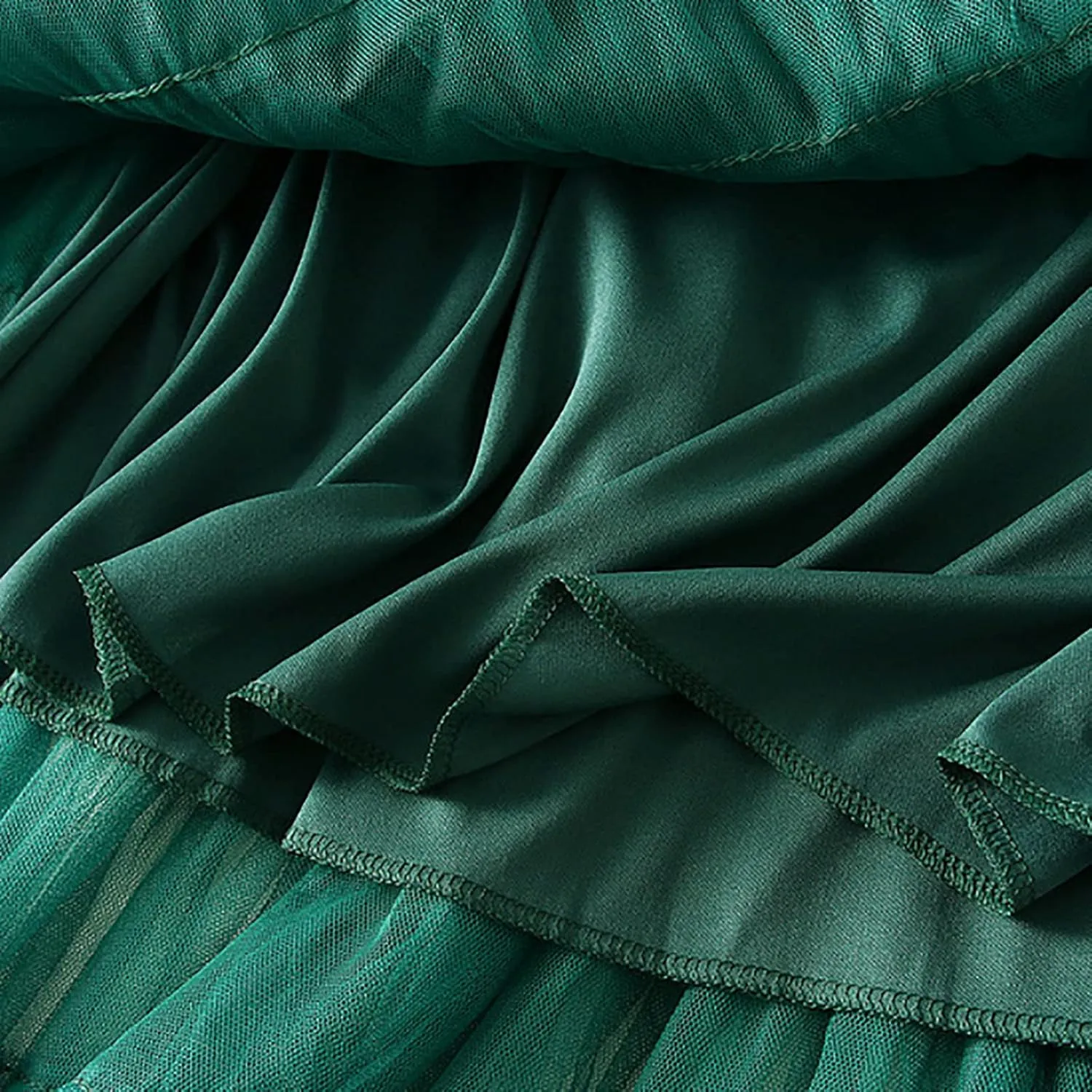 Skirts for Women Summer Flowy Tulle A-Line Cake Skirt Fashion Layered Midi Mesh Skirt Elastic High Waist Skirts