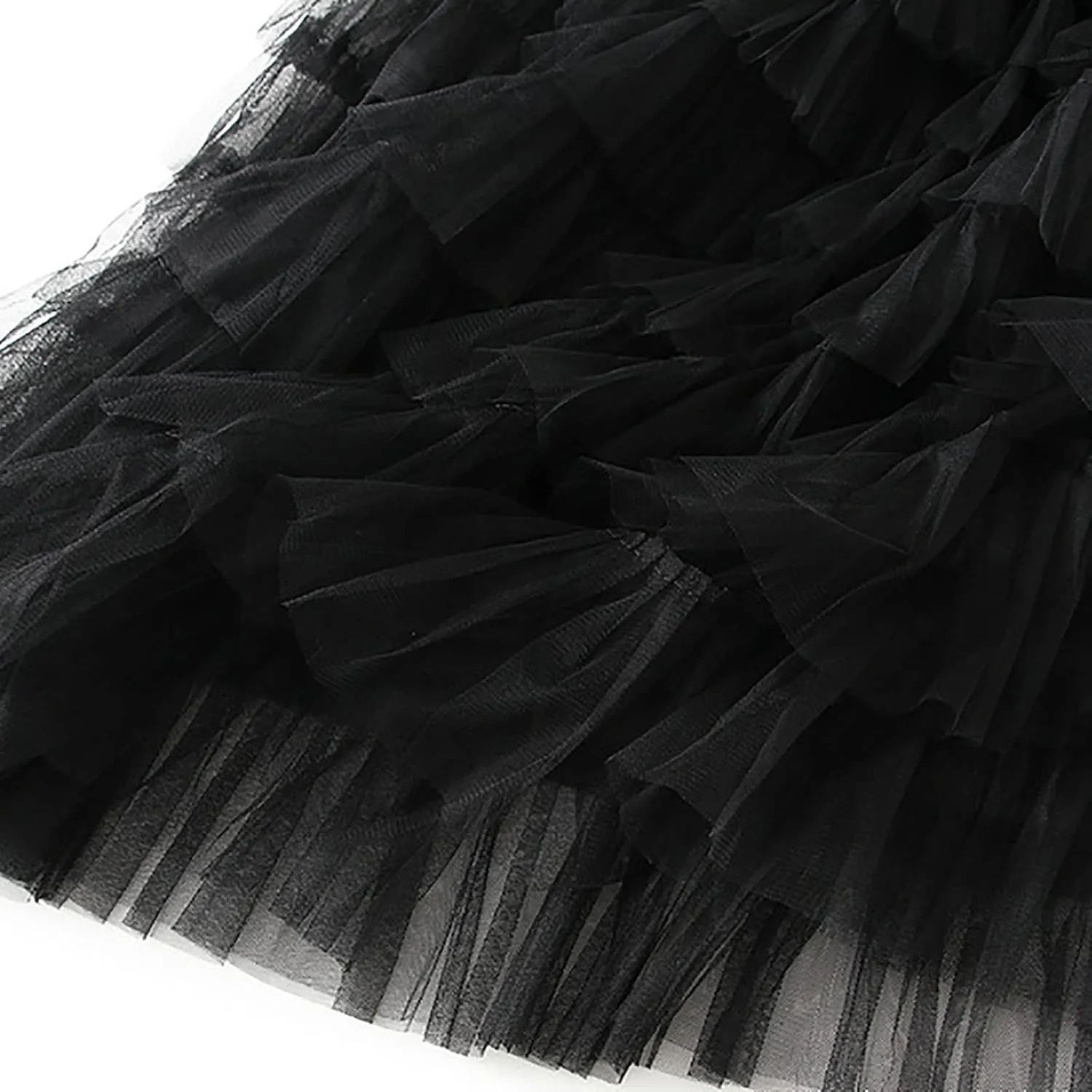 Skirts for Women Summer Flowy Tulle A-Line Cake Skirt Fashion Layered Midi Mesh Skirt Elastic High Waist Skirts