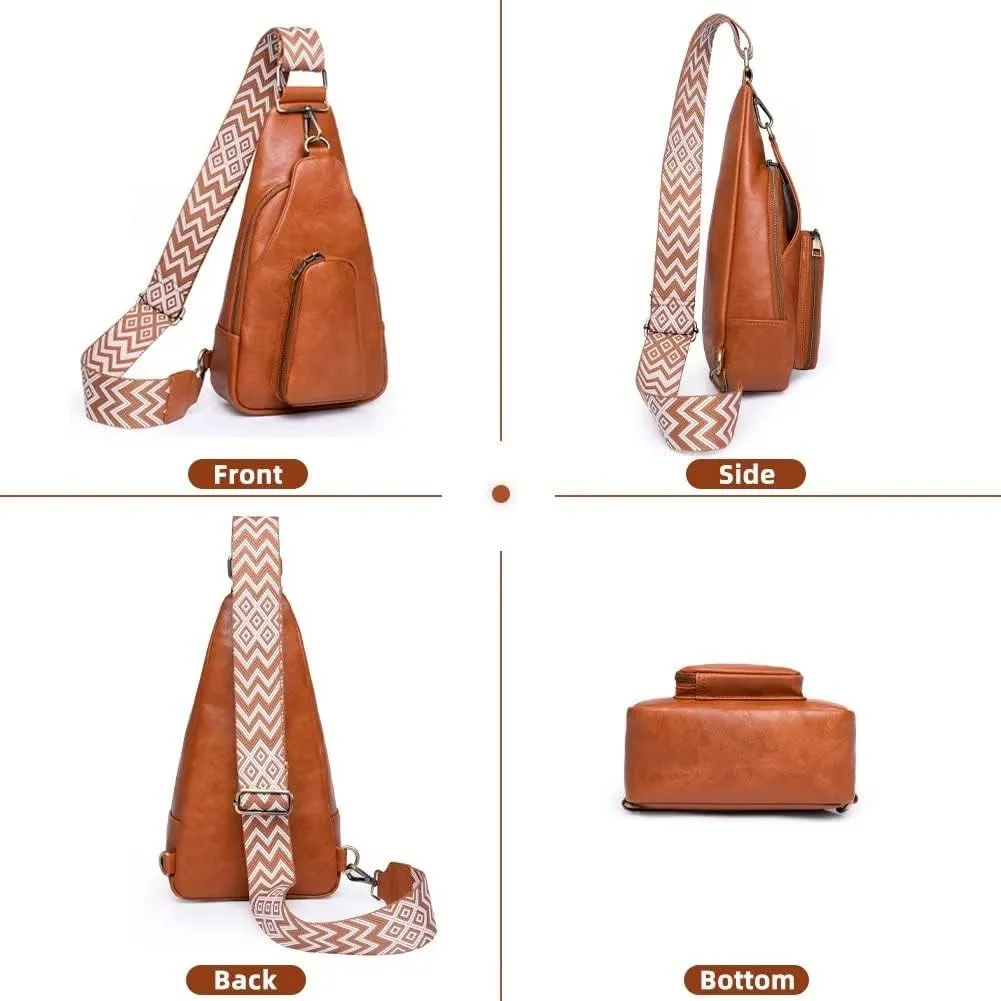 Sling Bag for Women Designer Vintage Crossbody Chest Bag Waterproof Fanny Pack Lightweight Travel Hiking Daypack