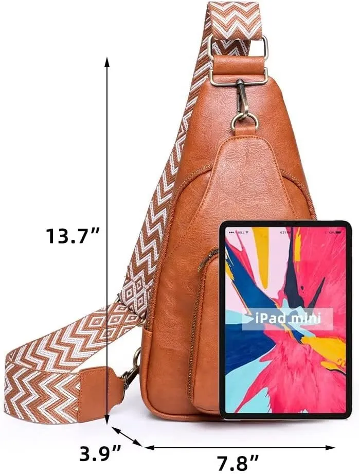 Sling Bag for Women Designer Vintage Crossbody Chest Bag Waterproof Fanny Pack Lightweight Travel Hiking Daypack