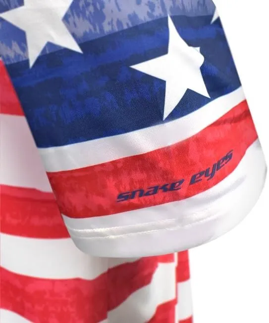 Snake Eyes Patriotic Flag Print Golf Polo