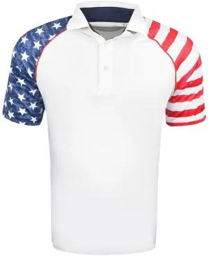 Snake Eyes Patriotic Flag Print Golf Polo