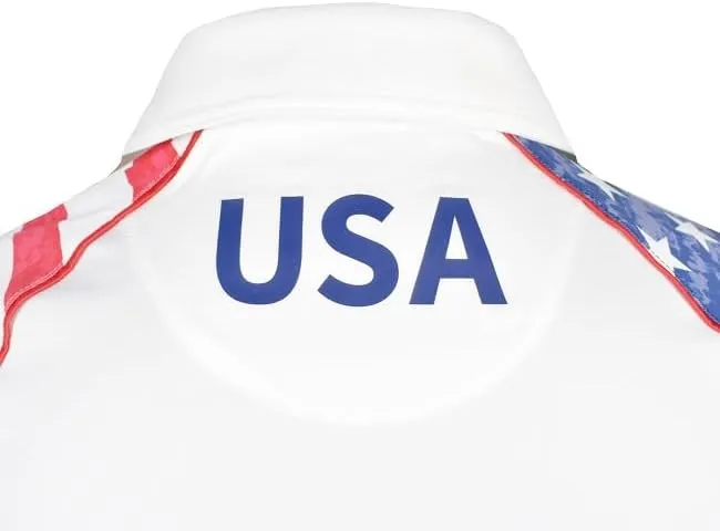 Snake Eyes Patriotic Flag Print Golf Polo