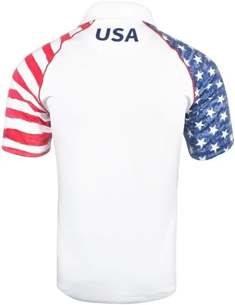 Snake Eyes Patriotic Flag Print Golf Polo