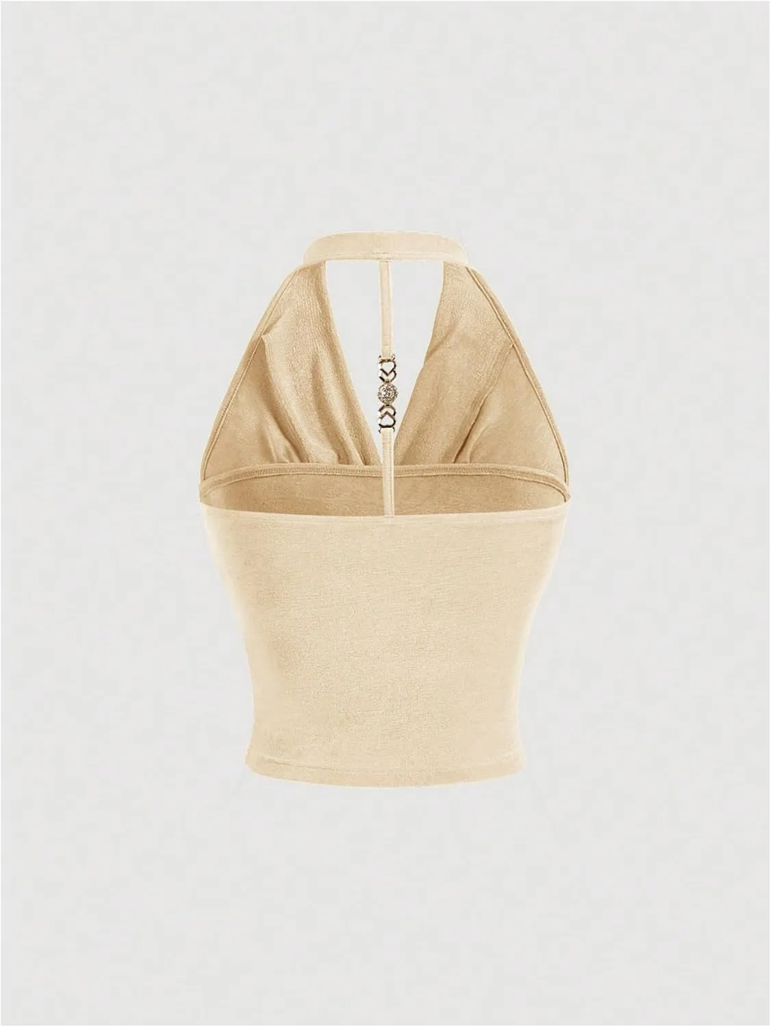 SOLY HUX Women's Halter Tops Draped Front Sleeveless Backless Y2K Crop Sexy Cami Tops Going Out Summer Outfits