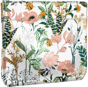 Squeeze Coin Purse Pouch Change Holder Small Makeup Bag for Purse Lipstick Organizer Multi-function Card Holder,White Flowers