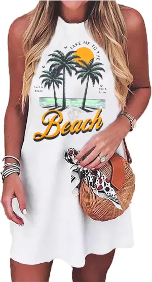 Summer Dresses for Women 2025 Beach Dress Sun Dresses Vacation Dresses Hawaiian Tank Dress Causal Mini Sundress
