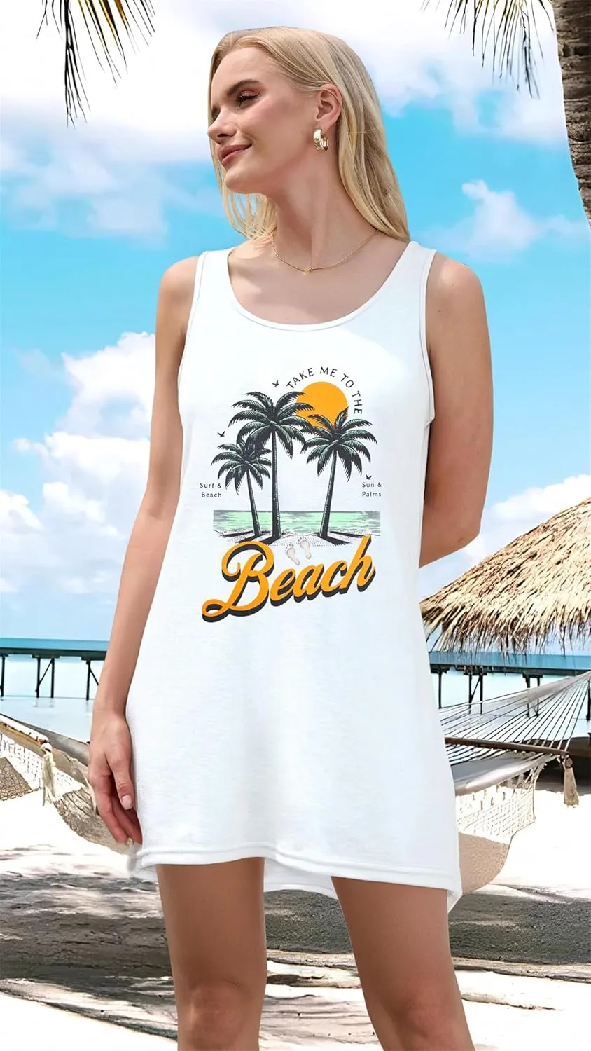 Summer Dresses for Women 2025 Beach Dress Sun Dresses Vacation Dresses Hawaiian Tank Dress Causal Mini Sundress