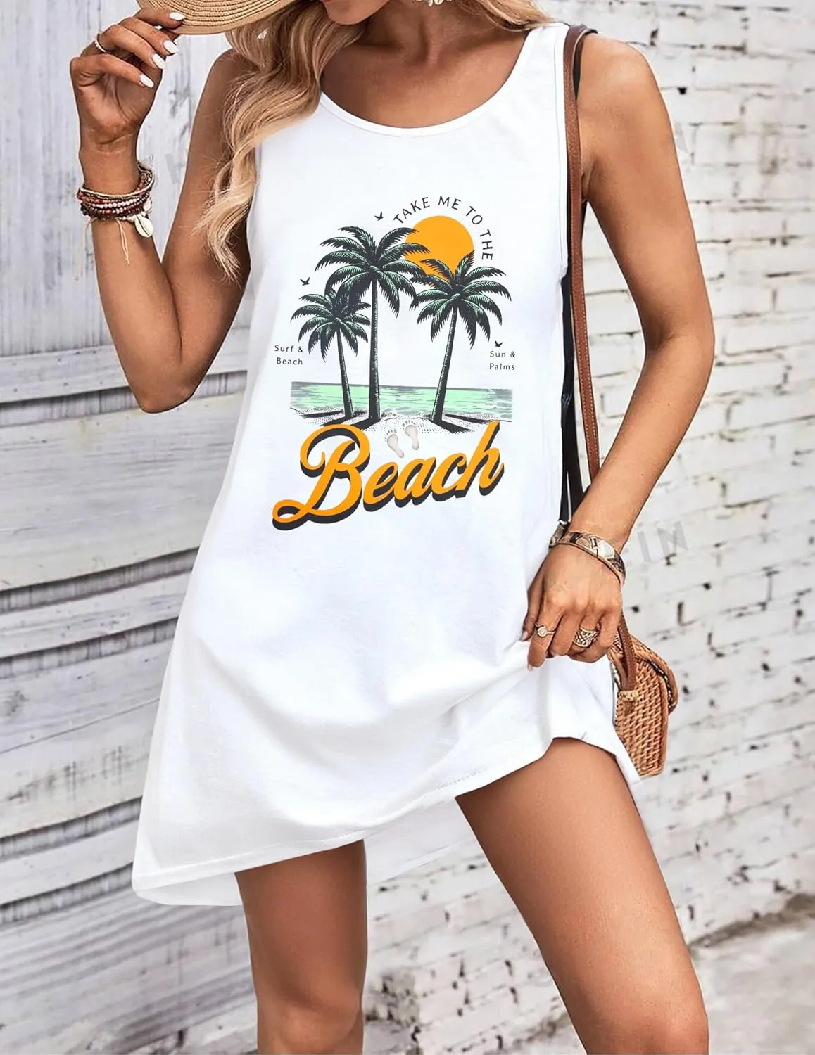 Summer Dresses for Women 2025 Beach Dress Sun Dresses Vacation Dresses Hawaiian Tank Dress Causal Mini Sundress