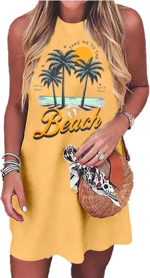 Summer Dresses for Women 2025 Beach Dress Sun Dresses Vacation Dresses Hawaiian Tank Dress Causal Mini Sundress