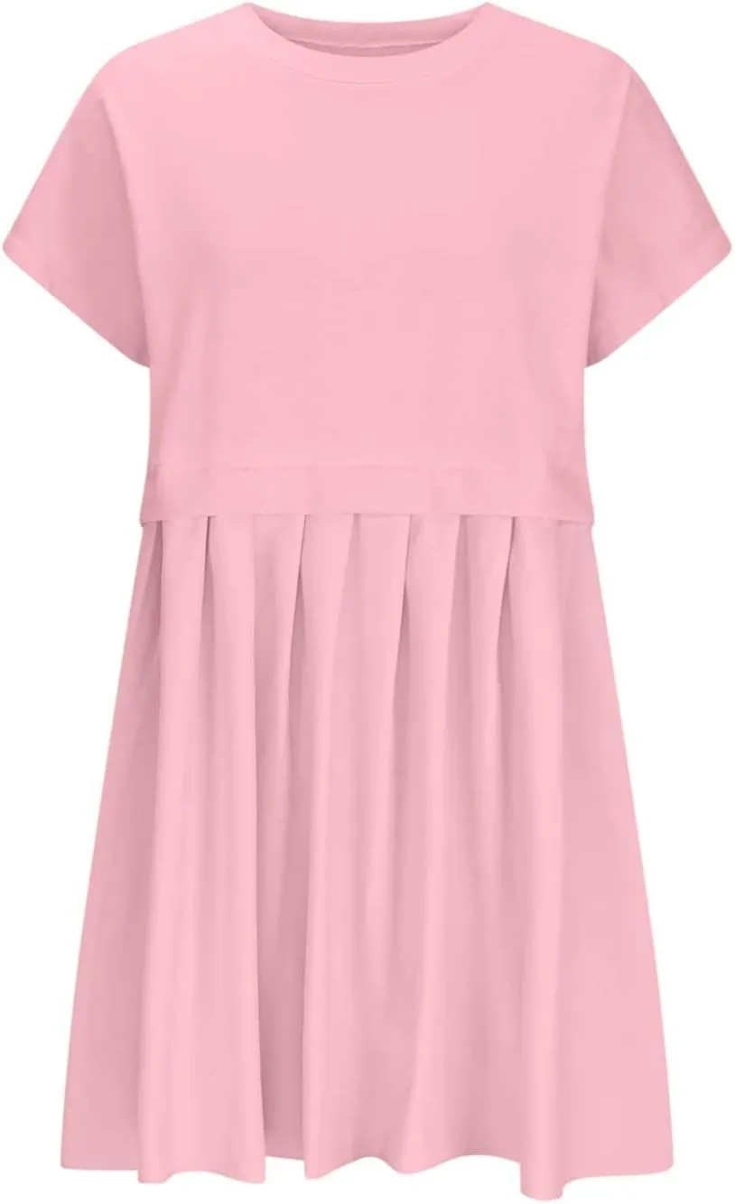 Summer Dresses for Women Oversized Sweatshirts Dress Mini Boho Tennis Dress Ruffle Babydoll Dresses 2024, Small