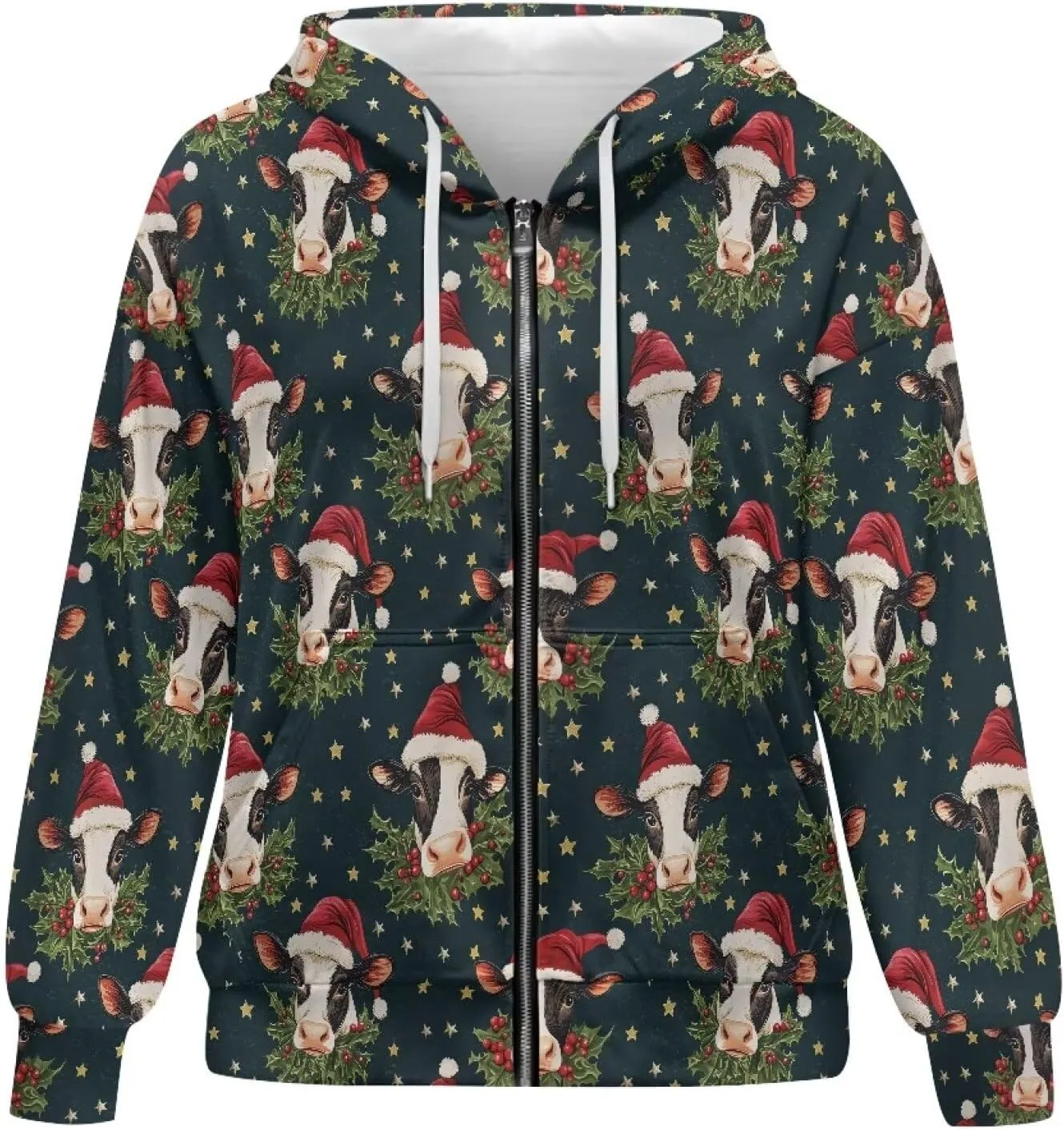 Suobstales Women's Oversized Hoodies Full Zip Up Sweatshirts with Pockets Long Sleeve Fall Outfits Casual Hooded Jackets