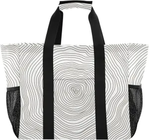 susiyo Tree Rings Large Grocery Tote Bag Reusable Collapsible Beach Bag Canvas Travel Bag for Picnic Trip Pool