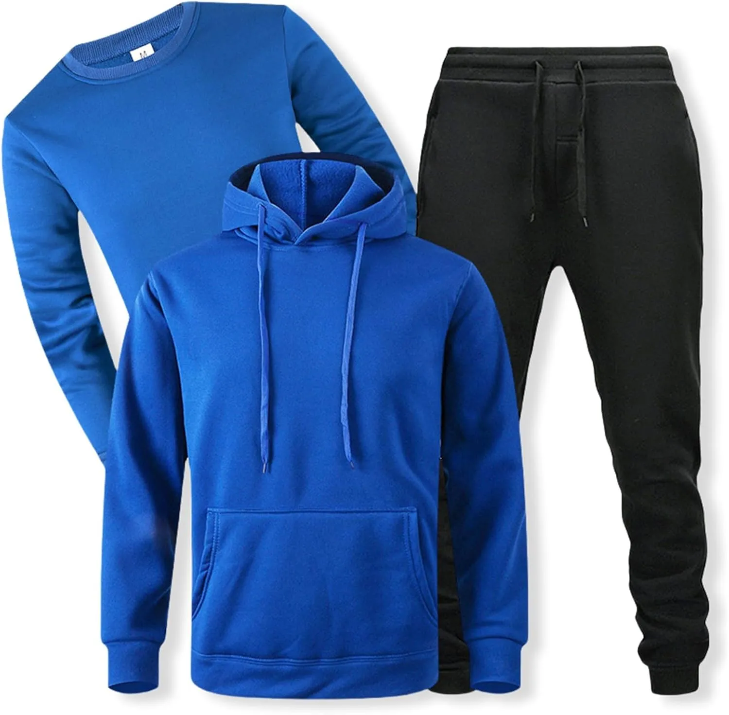Sweatsuits for Men 3 Piece Heavyweight Fashion Hoodies, Long Sleeve Basic Tops and Jogger Sweatpants Outfits Tracksuits
