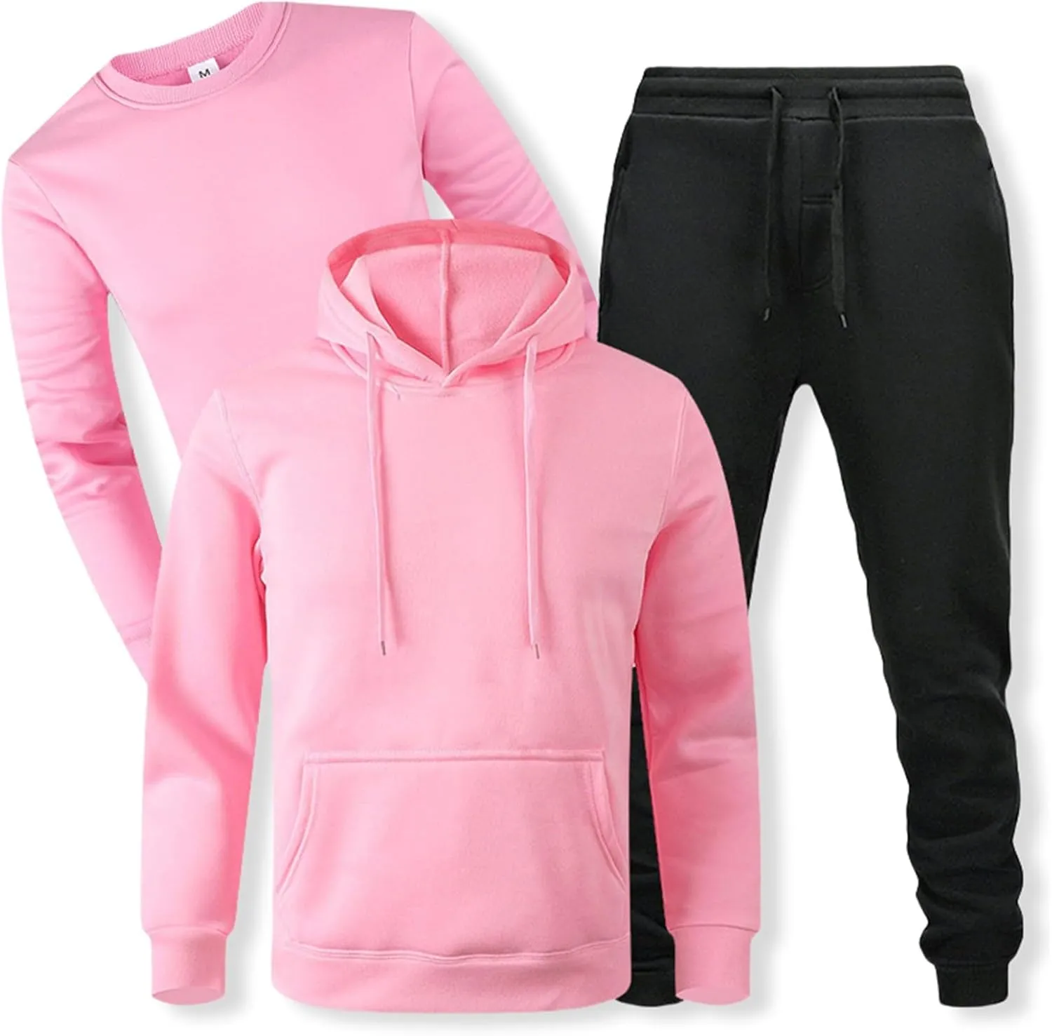 Sweatsuits for Men 3 Piece Heavyweight Fashion Hoodies, Long Sleeve Basic Tops and Jogger Sweatpants Outfits Tracksuits