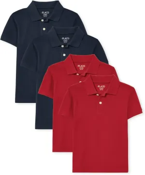 The Children's Place Boys Multipack Short Sleeve Pique Polo