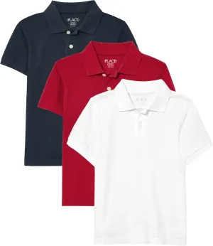 The Children's Place Boys Multipack Short Sleeve Pique Polo