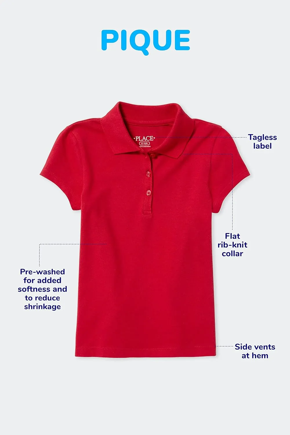 The Children's Place Girls' Toddler Mulipack Short Sleeve Ruffle Pique Polos