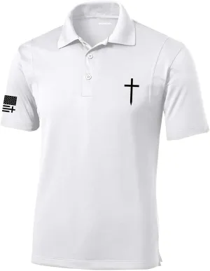 Trenz Shirt Company Mens Christian Polo Embroidered Cross Golf Polo