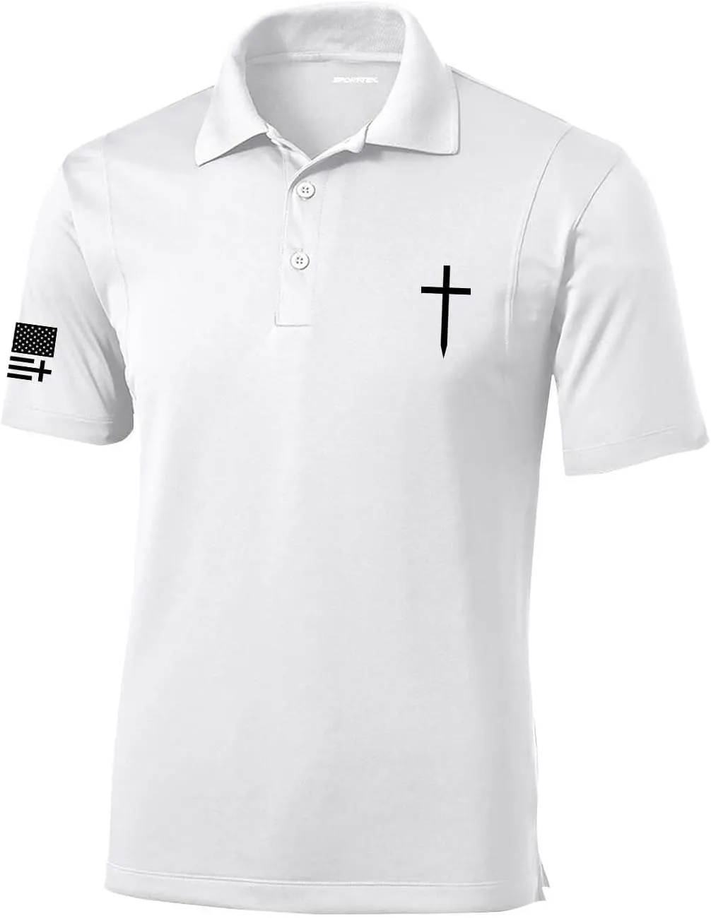 Trenz Shirt Company Mens Christian Polo Embroidered Cross Golf Polo