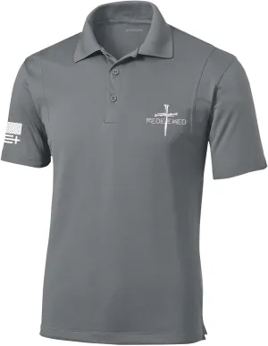 Trenz Shirt Company Mens Christian Polo Embroidered Redeemed Nail Cross Golf Polo