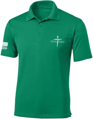 Trenz Shirt Company Mens Christian Polo Embroidered Redeemed Nail Cross Golf Polo