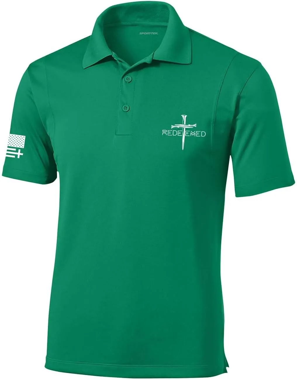 Trenz Shirt Company Mens Christian Polo Embroidered Redeemed Nail Cross Golf Polo
