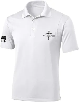Trenz Shirt Company Mens Christian Polo Embroidered Redeemed Nail Cross Golf Polo
