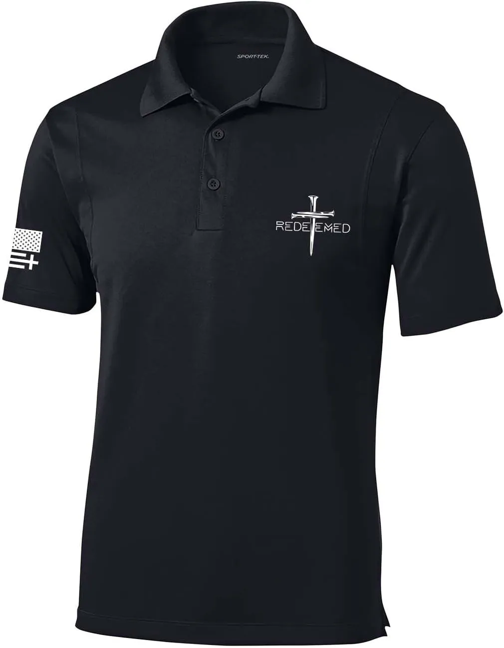 Trenz Shirt Company Mens Christian Polo Embroidered Redeemed Nail Cross Golf Polo