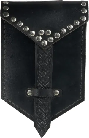 Viking Traders Viking Medieval Celtic Bag | Handcrafted Genuine Leather Belt Bag | Costume Accessories For Men Women | Vintage Coin Pouch | Belt Bag  Black