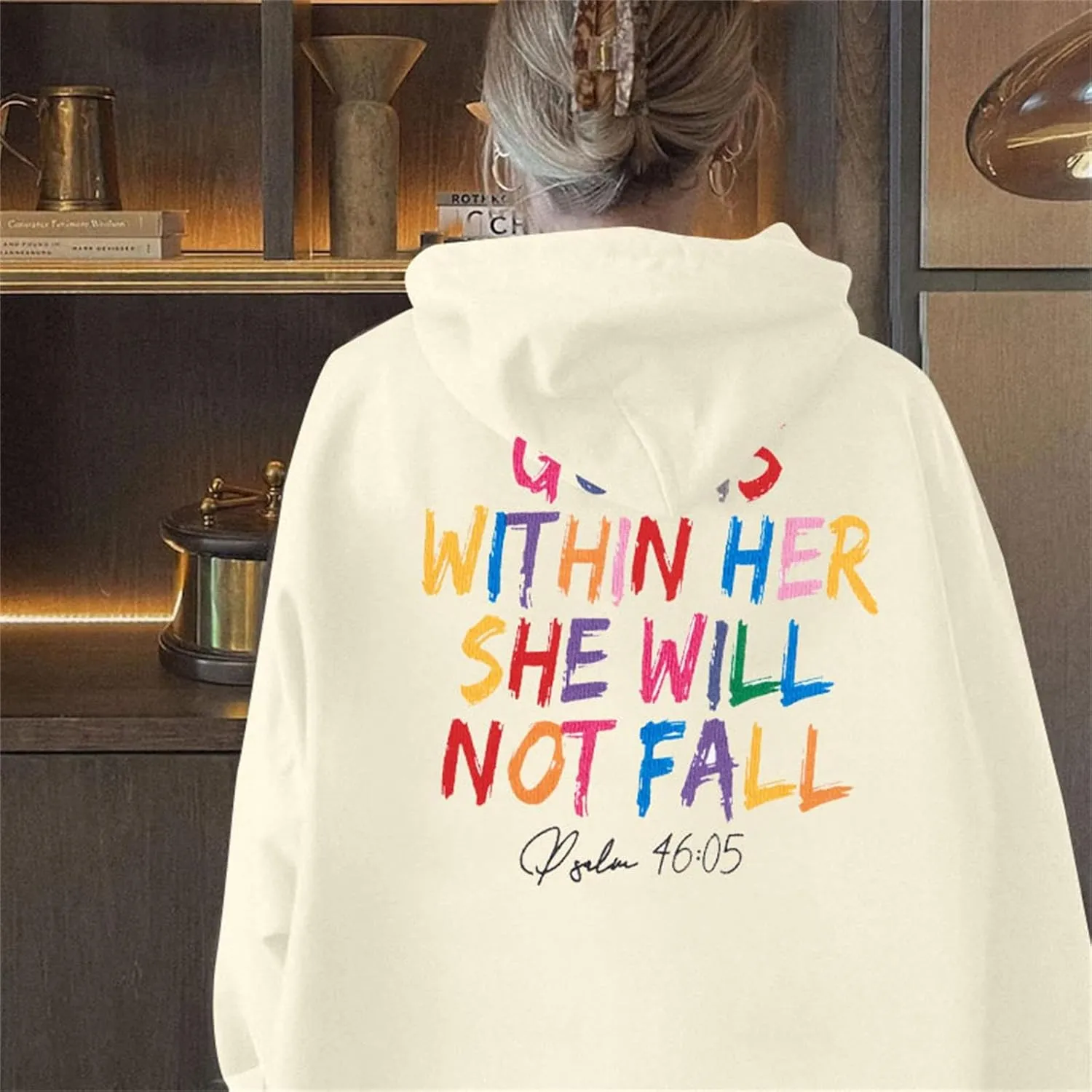 VILOVE Christian Sweatshirt Women Bible Verse Pullover Christian God Is Within Her Long Sleeve Inspirational Blouse Top