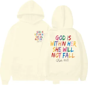 VILOVE Christian Sweatshirt Women Bible Verse Pullover Christian God Is Within Her Long Sleeve Inspirational Blouse Top