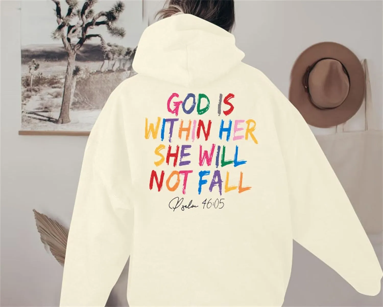 VILOVE Christian Sweatshirt Women Bible Verse Pullover Christian God Is Within Her Long Sleeve Inspirational Blouse Top