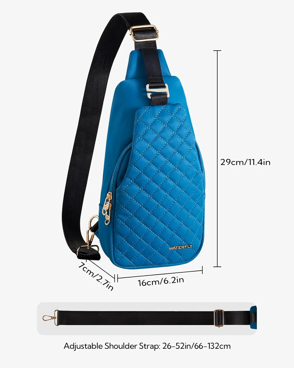 WATERFLY Small Crossbody Sling Backpack: Fashion Chest Crossbody Bag for Women Men Anti Theft Stylish Travel Casual Daypack