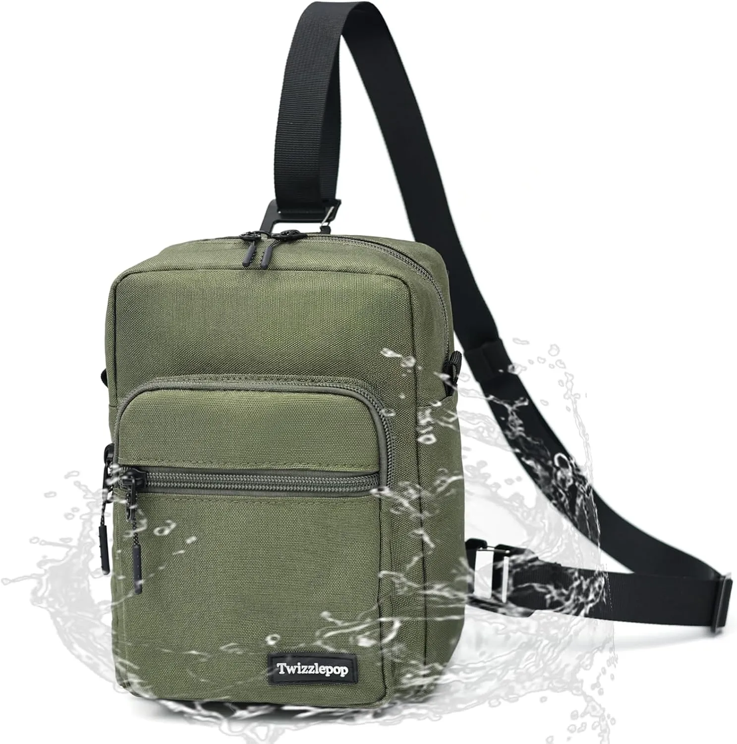Waterproof Sling Bag For Men And Women, Small Nylon Crossbody Sling Backpack With Multi Pockets, Adjustable Chest Bag For Travel, Hiking, Workout - Green