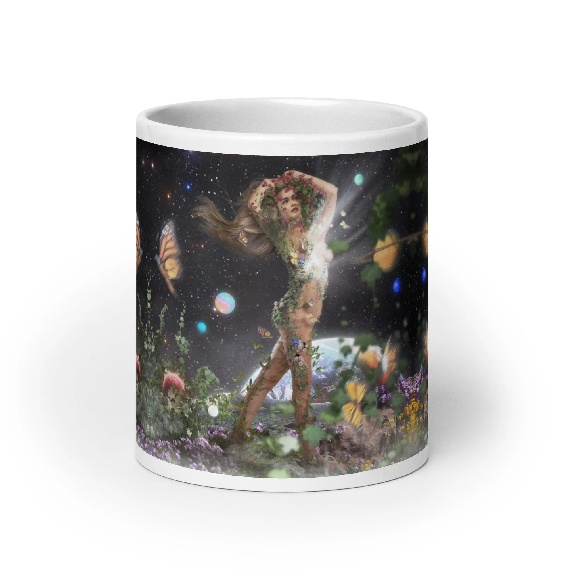 White glossy mug