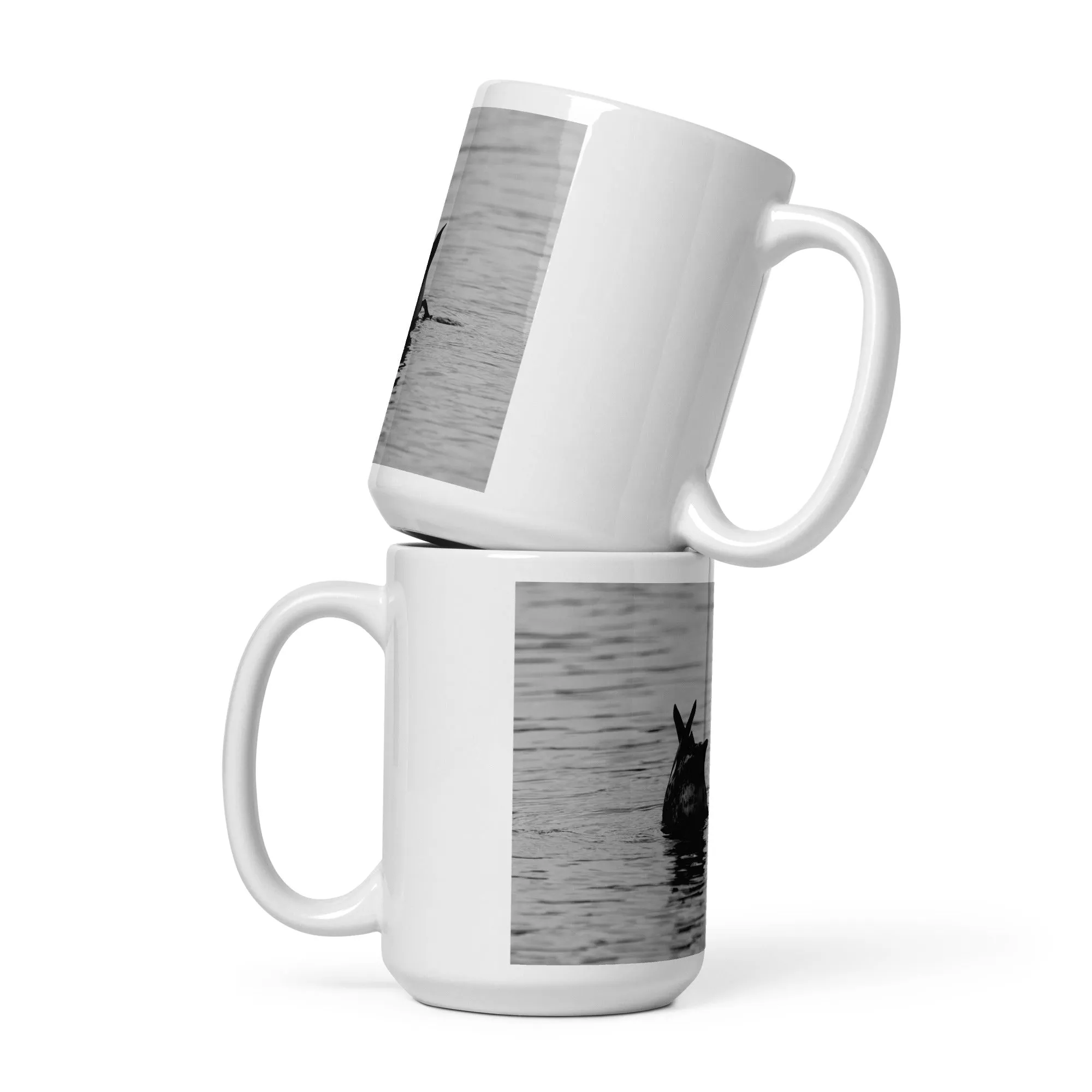 White glossy mug