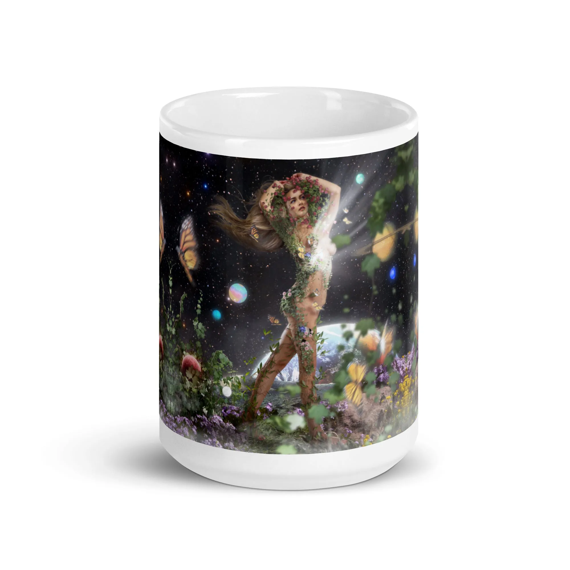 White glossy mug