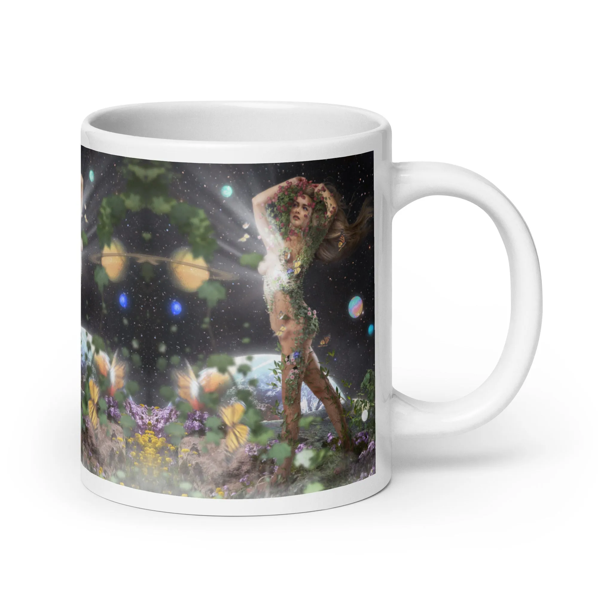 White glossy mug
