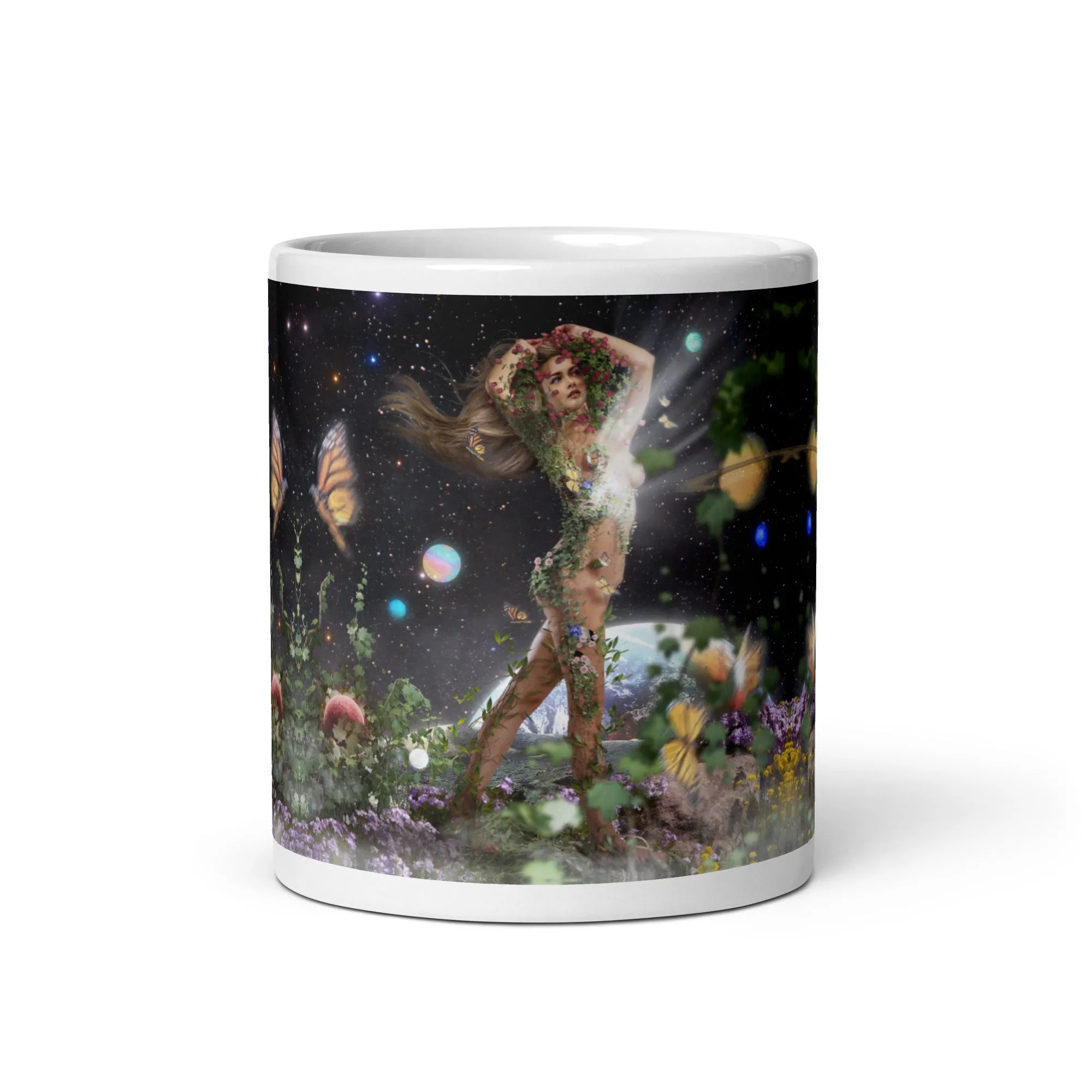White glossy mug