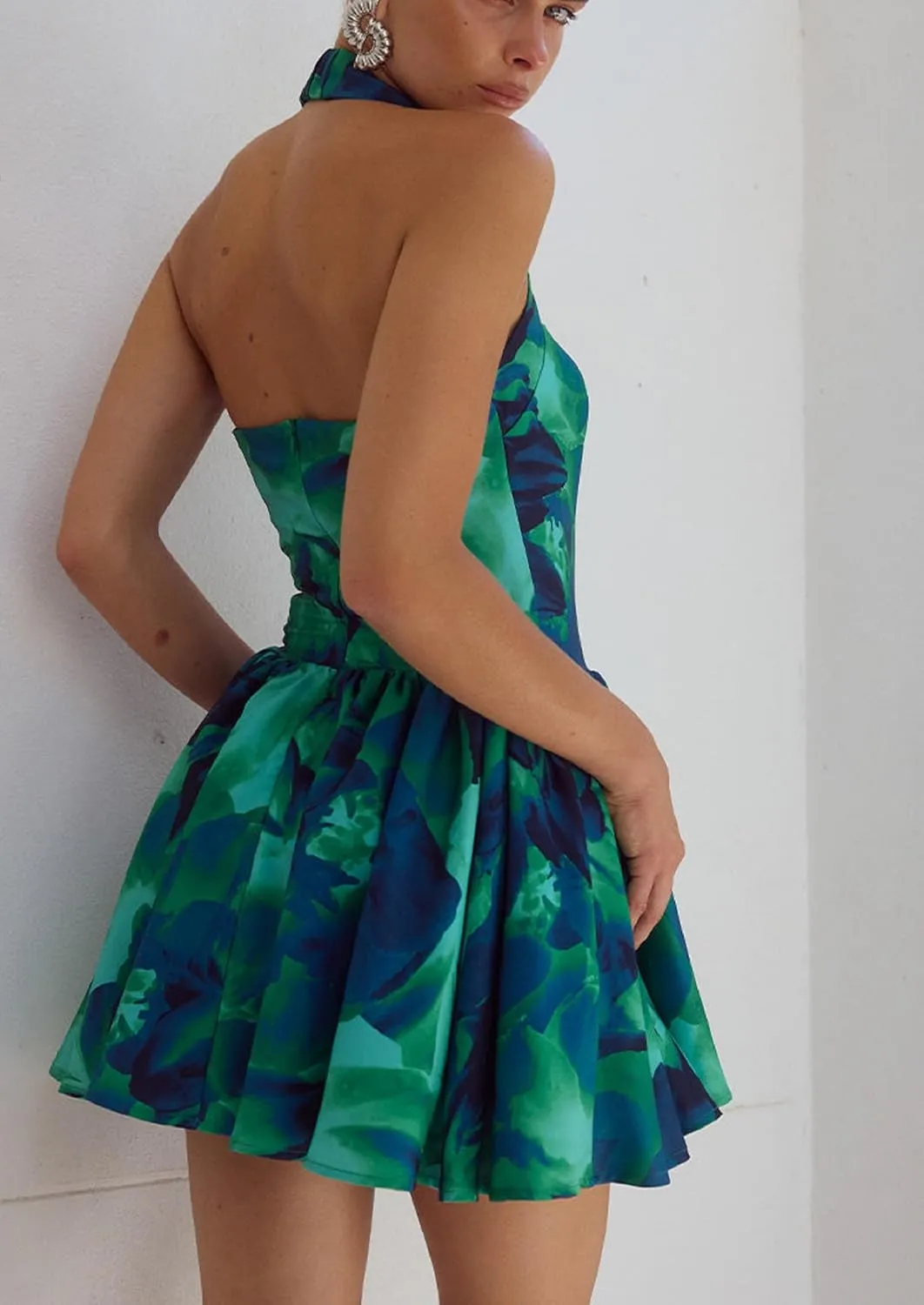 Women Boho Graffiti Cami Mini Dress Spaghetti Strap Printed A Line Short Dress Cute Colorful Sundress