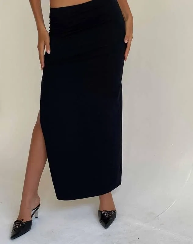 Women Crochet Knit 2 Piece Long Skirt Sets Hollow Out Crop Top Bodycon High Waist Side Slit Maxi Skirt Summer Sets