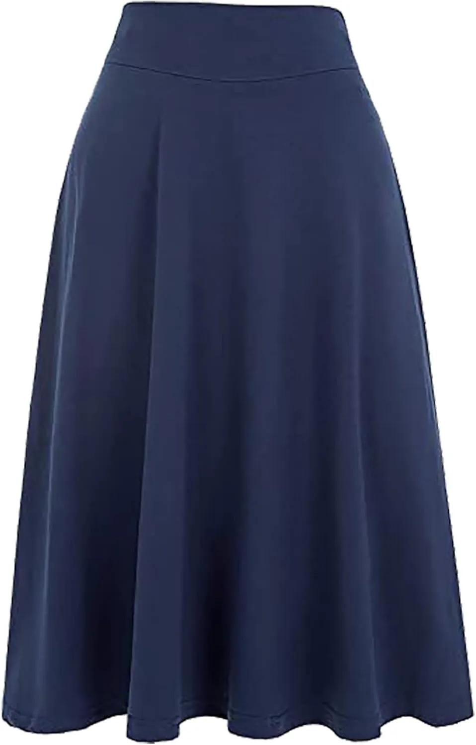 Women Midi Skirt High Waisted Zipper Solid Color Casual Flowy Knee Length Beach Skirts Ladies Summer Work Outfit