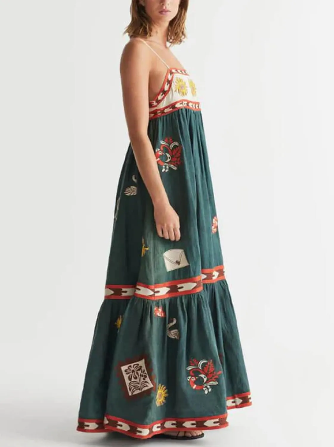 Women Summer Vocation Boho Floral Long Dress Sleeveless Flowy Tiered A Line Maxi Sundress Going Out Flower Beach Dress