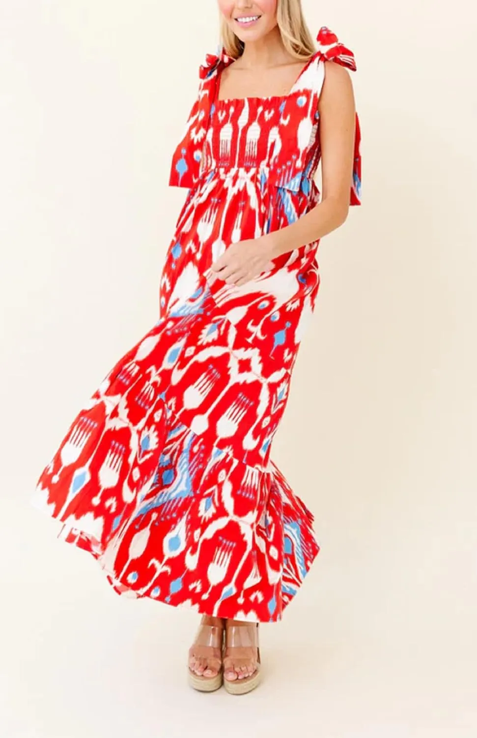 Women Summer Vocation Boho Floral Long Dress Sleeveless Flowy Tiered A Line Maxi Sundress Going Out Flower Beach Dress