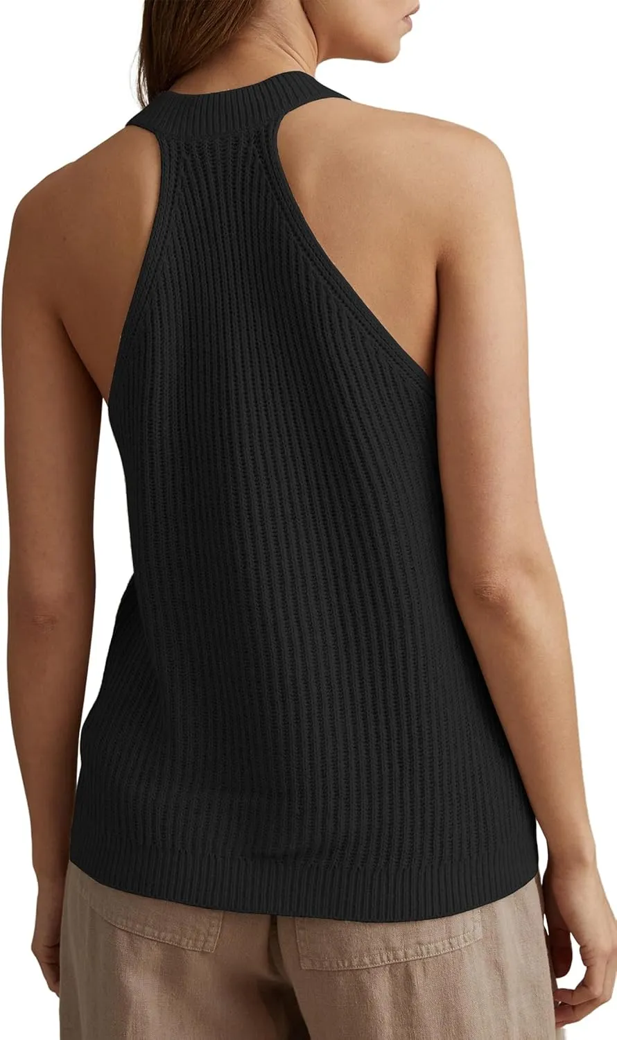 Women Sweater Vest Tops Sleeveless Button Down V Neck Knit Tank Top Slim Casual Cardigan Vest