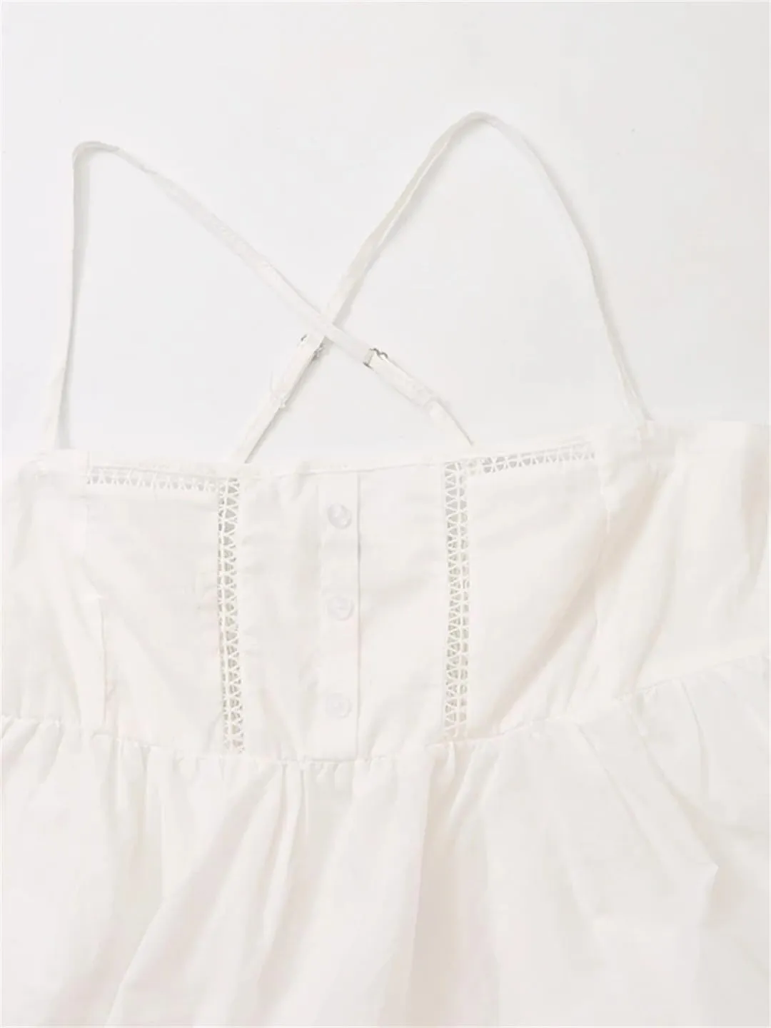 Women with Lace Trims Poplin Camisole Top Sexy Straight Neck Thin Straps Tops