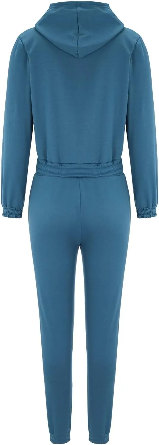 Women's Casual Tracksuit 3 Piece Outfits Sets Solid Color Zipper Hooded Sweatshirt Pants and Top Vest Jogger Outfits