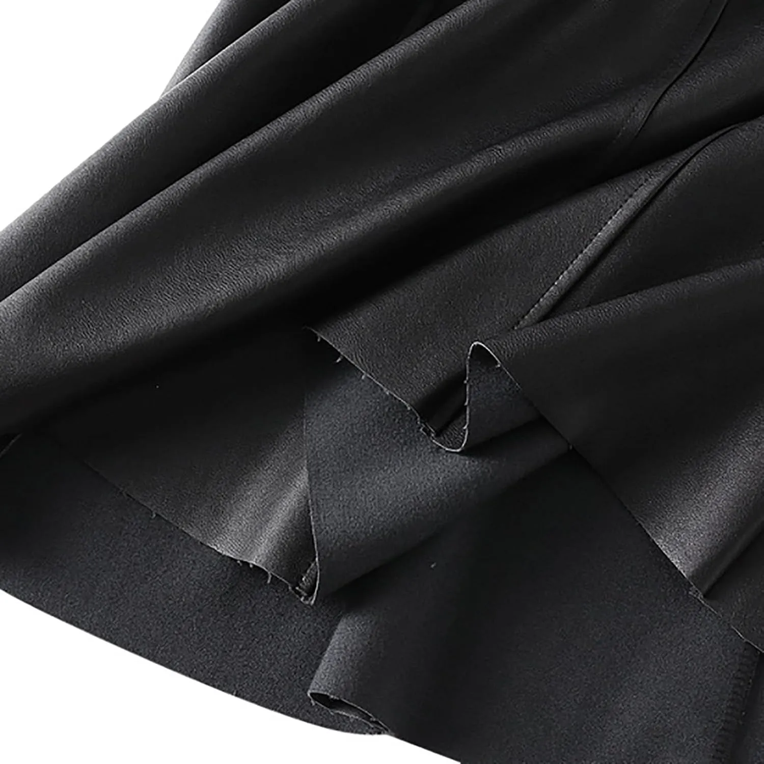 Women's Faux Leather Skirt High Waist Pleated Flare Midi Skirt Bodycon Wrap Midi Hip Skirts A Line Swing Skirts